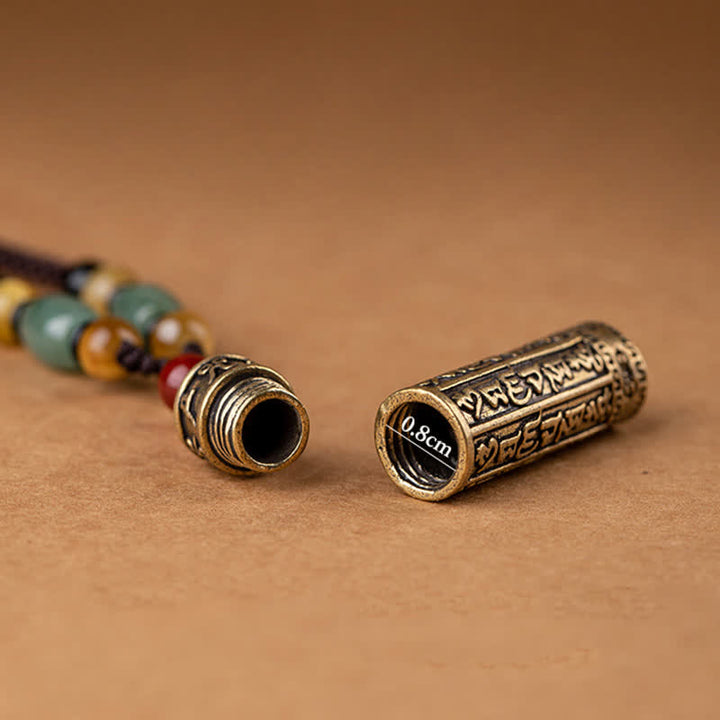 Buddhastoneshop Tibet Om Mani Padme Hum Agata Shurangama Sutra Collana con pendente di protezione - image 17