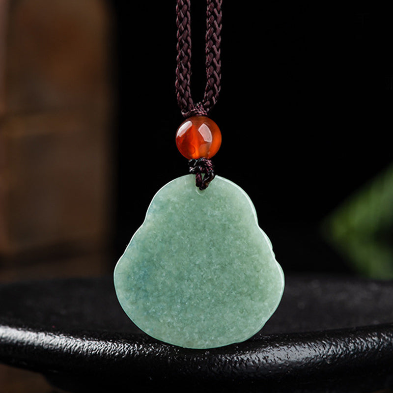 Collana con ciondolo a corda in giada Buddha Stones che ride - image 8