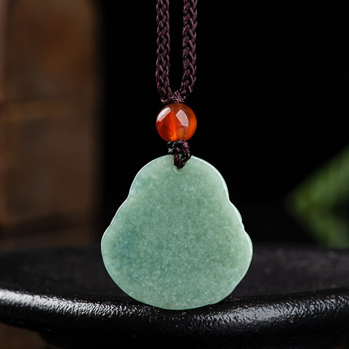 Collana con ciondolo a corda in giada Buddha Stones che ride - image 8