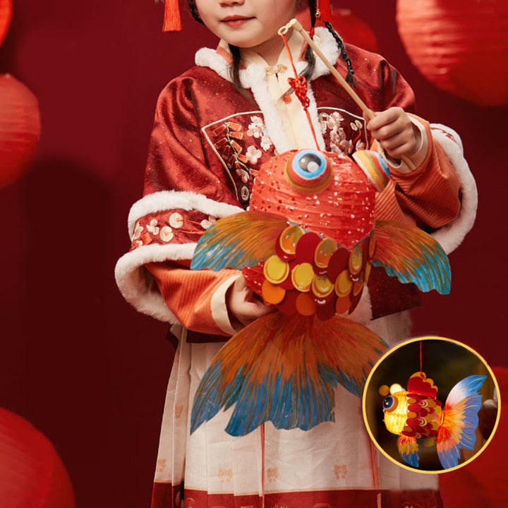 Buddha Stones fai da te Lanterna di carta per pesci koi portafortuna, lanterna per bambini, decorazione per festival di metà autunno