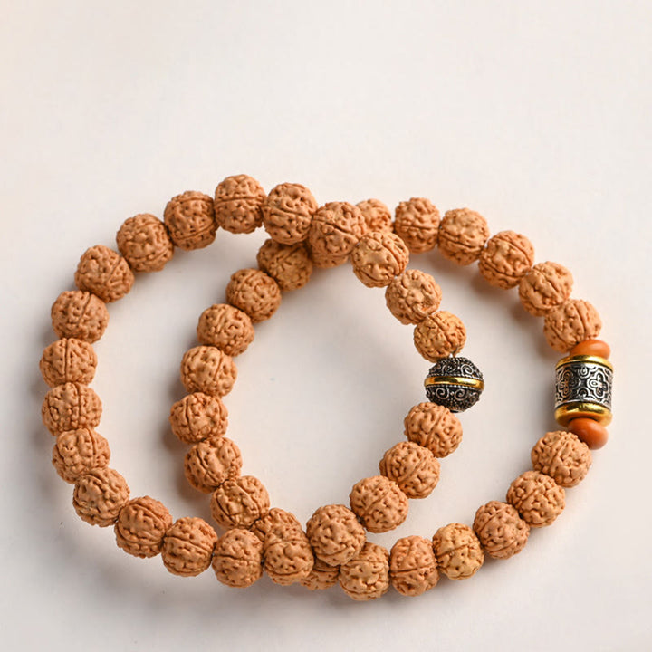 Buddha Stones Tibet Rudraksha Bodhi Seme Ricchezza Auspicio Bracciale