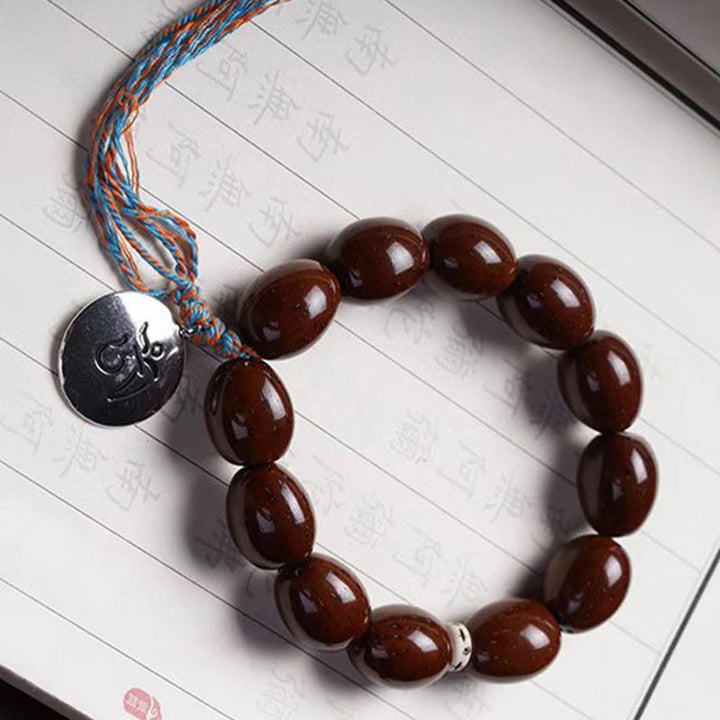Buddha Stones Tibetano Naturale Viola Oro Ratto OM Zodiaco Cinese Nove Palazzi Otto Diagrammi Ciondolo Ricchezza Bracciale