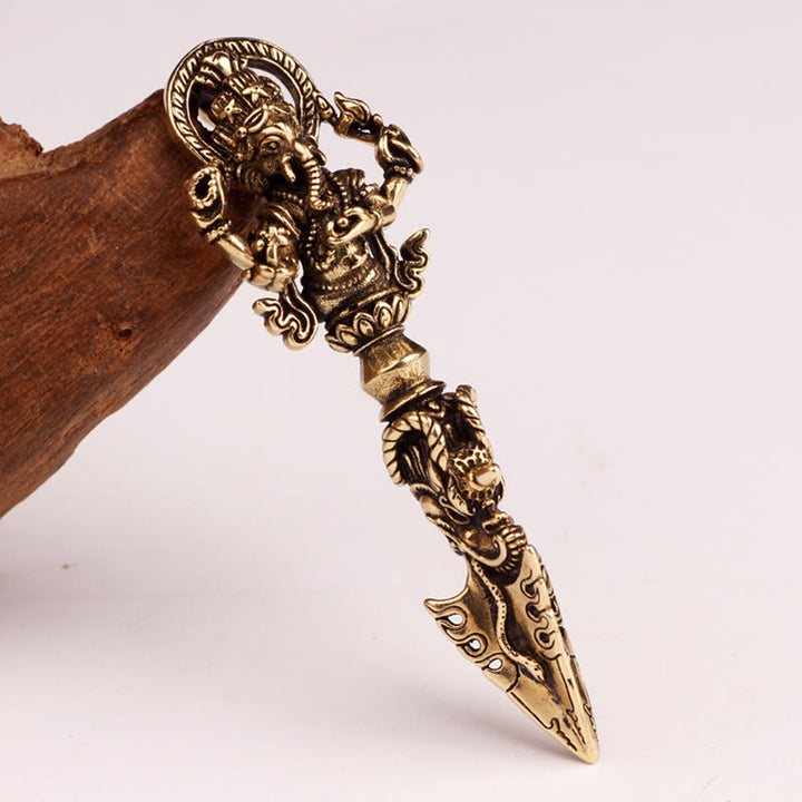 Collana con ciondolo del potere spirituale del Dio elefante della ricchezza Dorje Vajra, Ganesh tibetano Ganpati - image 11