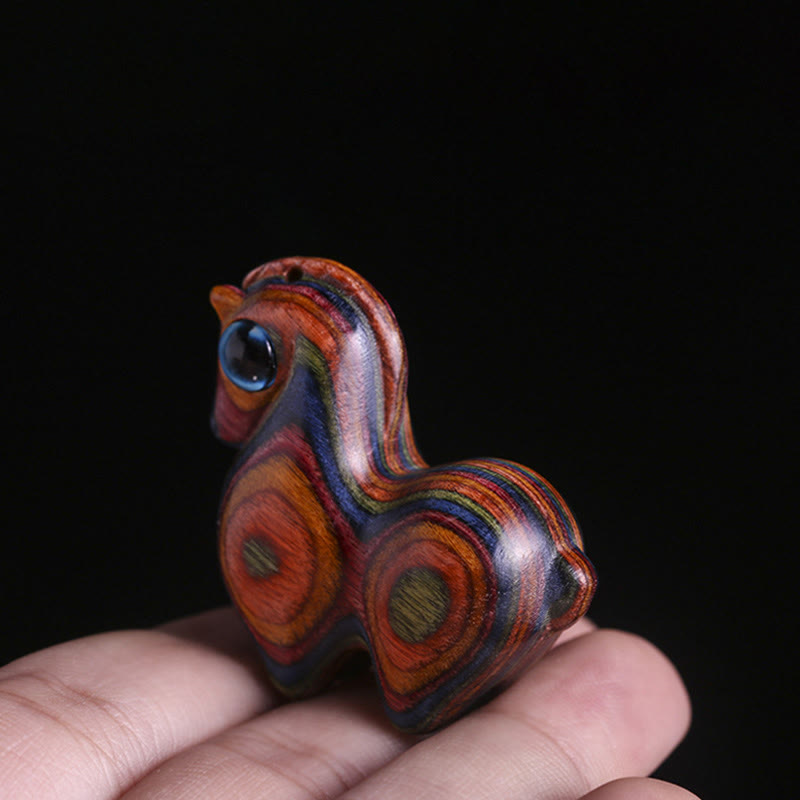 Buddha Stones Piccola foglia Sandalo rosso Sandalo verde Mini cavallo fortunato Protezione Decorazione