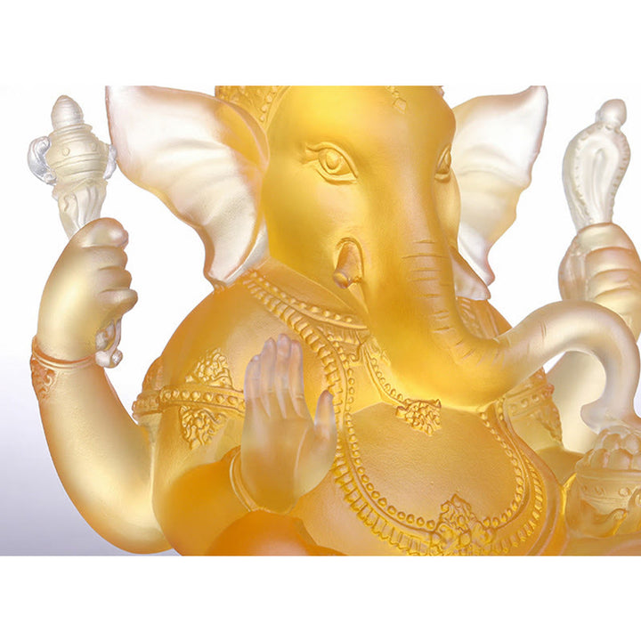 Buddha Stones fatte a mano Ganesh Ganpati Elefante Figurina Liuli Cristallo Pezzo d'Arte Protezione Statua Decorazione della casa