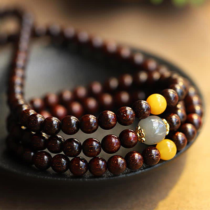 Bracciale Buddha Stones 925 Sterling Silver Indiano Foglia Piccola Sandalo Rosso Hetian Giada Grigia Ambra Stella d'Oro