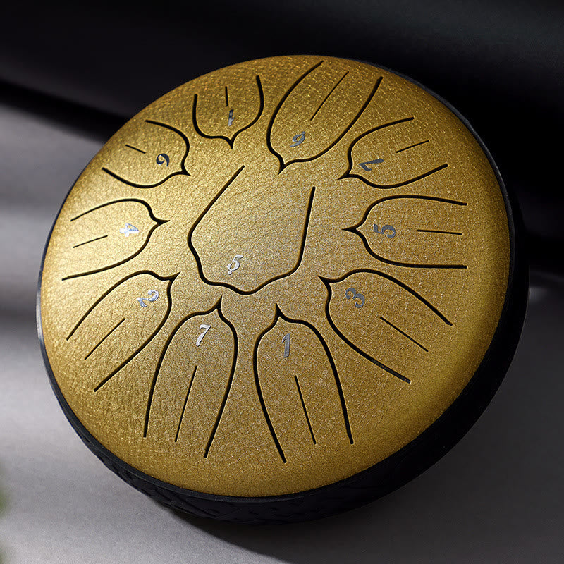 Buddha Stones Steel Tongue Drum Sound Healing Meditazione Yoga Lotus Drum Kit 11 Note 6 Pollici