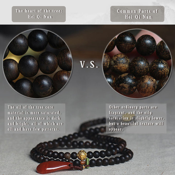 Buddha Stones 999 Oro Nha Trang Heiqinan Agarwood Ambra Agata Rossa Forza Bracciale Meditazione