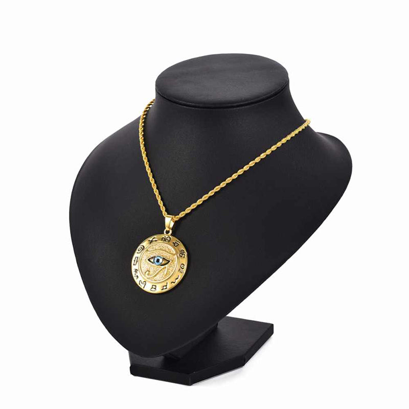 Collana con ciondolo di protezione dell'occhio di Horus Buddha Stones