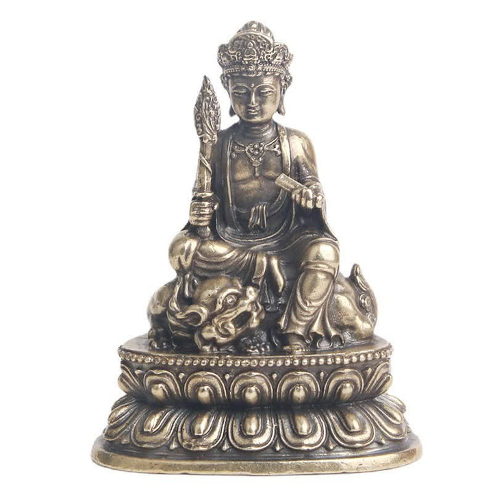 Buddha Stones Manjusri Bodhisattva Serenità Statua in rame Decorazione - image 9