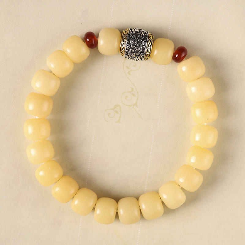 Braccialetto di perline di carattere Fu Buddha Stones, semi di Bodhi, nuvola di buon auspicio, pace