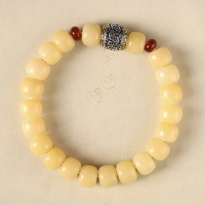 Braccialetto di perline di carattere Fu Buddha Stones, semi di Bodhi, nuvola di buon auspicio, pace
