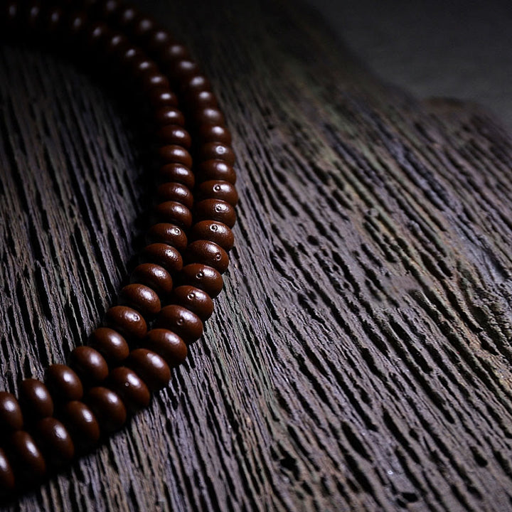 Buddha Stones Tibet naturale 108 Mala Beads Viola Bodhi Seed Three-eyed Dzi Bead Rame Dorje Harmony Bracciale