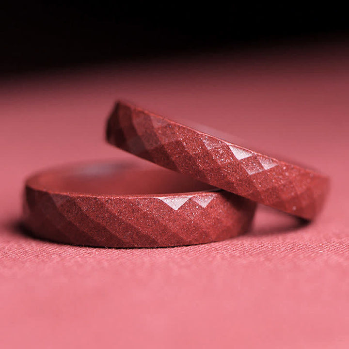 Anello di benedizione Buddha Stones Cinnabar Om Mani Padme Hum Nuvole di buon auspicio - image 5