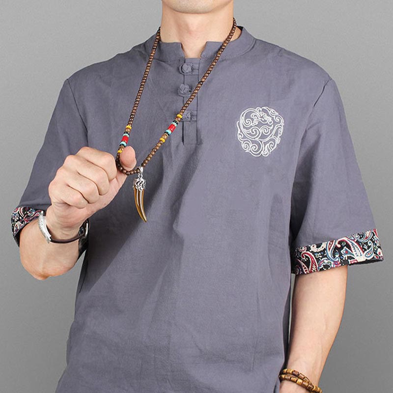 Collana con ciondolo in stile corno in pietra turchese e legno wenge, protezione e meditazione