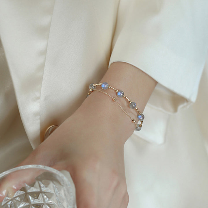 Bracciale a catena affascinante e positiva in pietra di luna