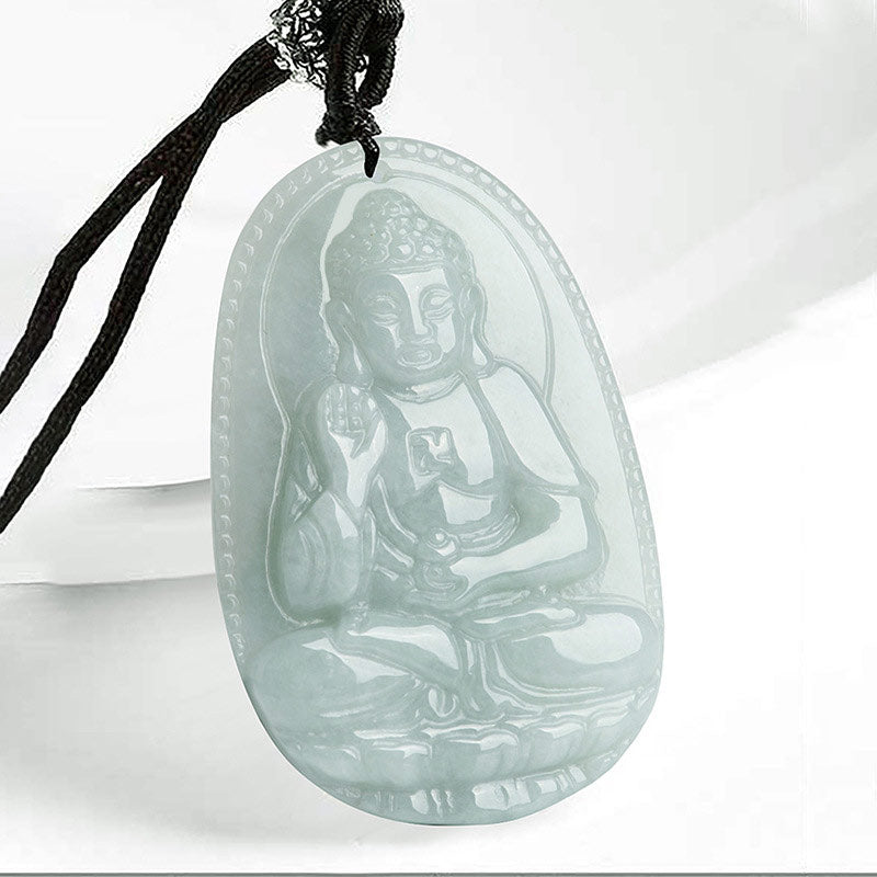 Buddha Stones Collana con ciondolo di prosperità e ricchezza in giada con Buddha dello zodiaco cinese - Cane/Maiale - image 16