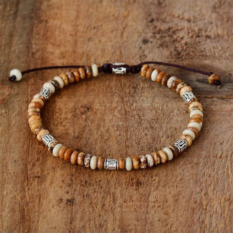 Braccialetto con perline positive Picture Jasper