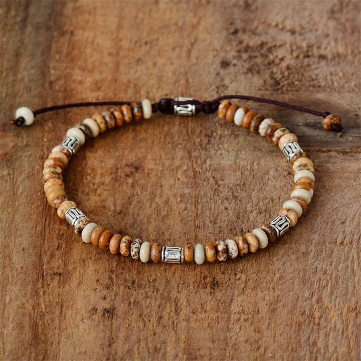 Braccialetto con perline positive Picture Jasper