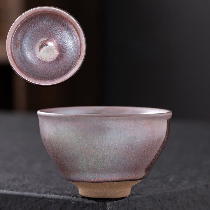Tazza da tè Kung Fu in porcellana cinese Jianzhan con pietre Buddha Stones