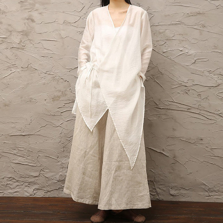 Buddha Stones Semplice Bianco Beige Modello Meditazione Spirituale Zen Pratica Yoga Abbigliamento Donna Abbigliamento