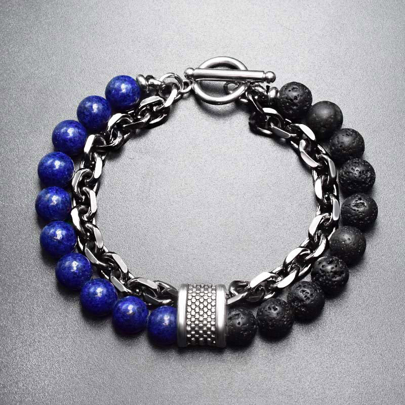 Bracciale protettivo in lapislazzuli occhio di tigre naturale con Buddha Stones . - Lazulite - image 4