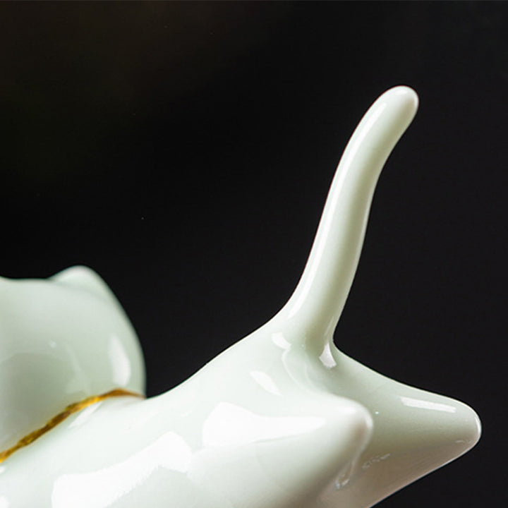 Decorazione per bruciatore di incenso in ceramica con gatto e panda, per benedizione