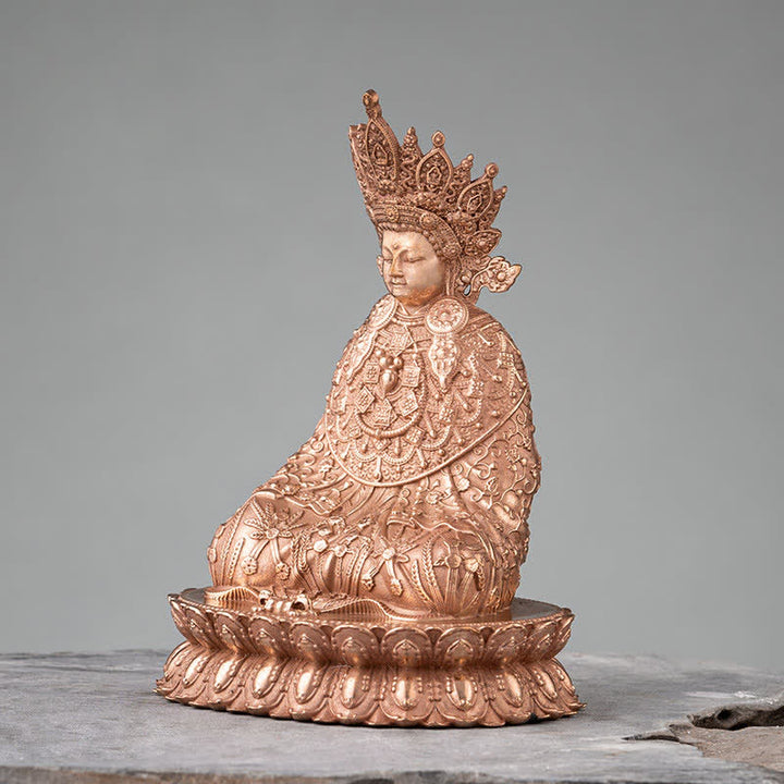 Statua di Buddha Shakyamuni in rame fatta a mano con compassione, decorazione