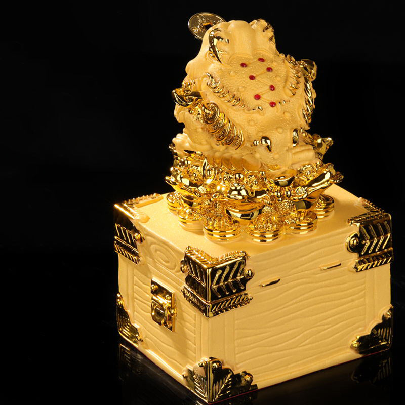 Buddha Stones Feng Shui Soldi Rana Statua Fortuna Ricchezza Decorazione - image 5