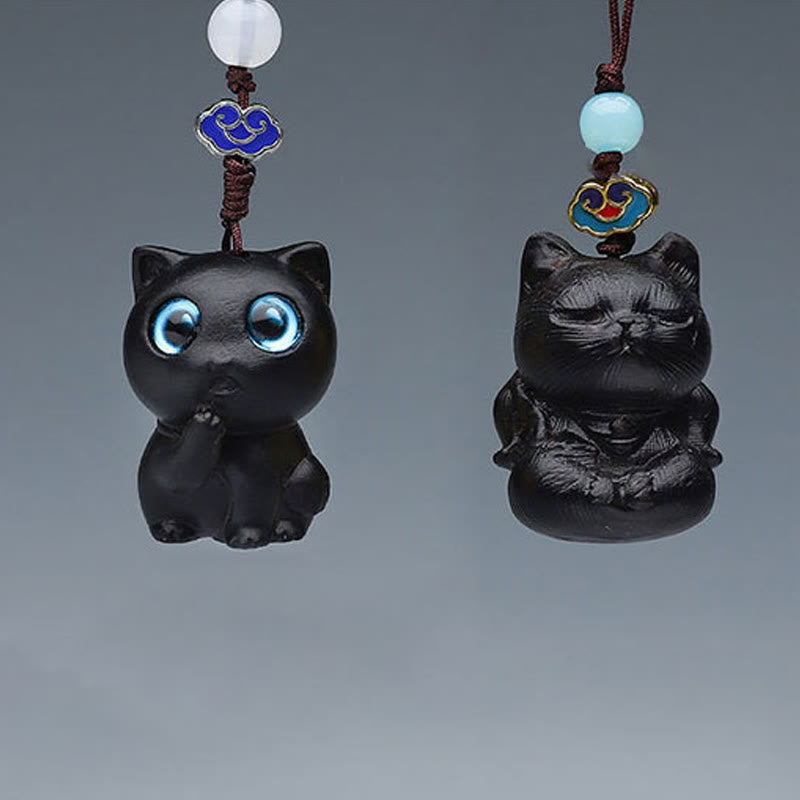 Buddha Stones Thuja Sutchuenensis Sandalo verde Bosso Mini animale carino Coniglio Gatto Cervo Balena Prosperità Telefono Decorazioni appese - image 15