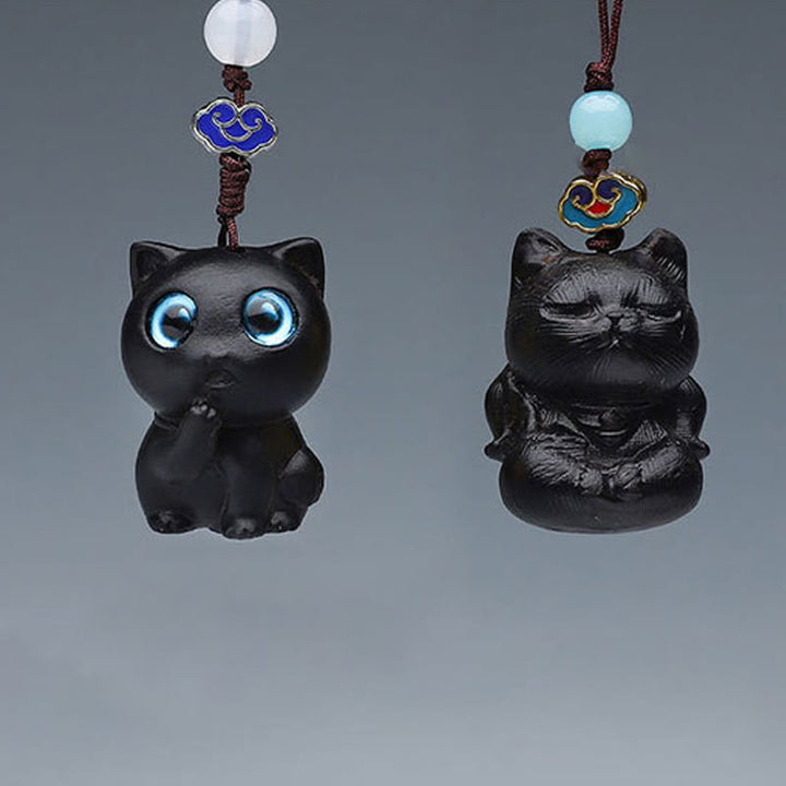 Buddha Stones Thuja Sutchuenensis Sandalo verde Bosso Mini animale carino Coniglio Gatto Cervo Balena Prosperità Telefono Decorazioni appese - image 15
