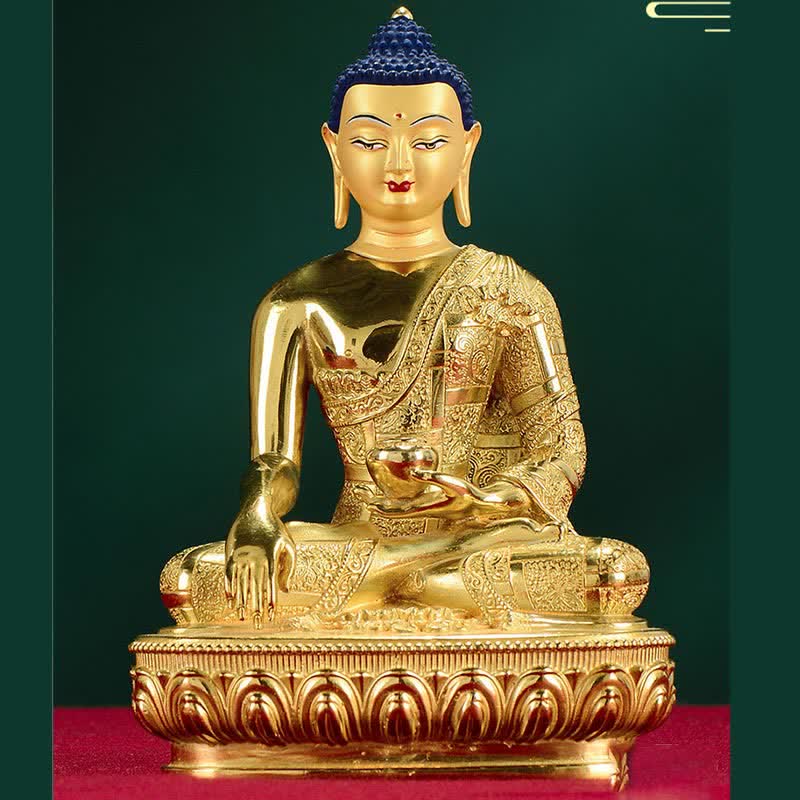 Statua di Buddha Shakyamuni Statua di rame dell'illuminazione Decorazione per la casa - image 9
