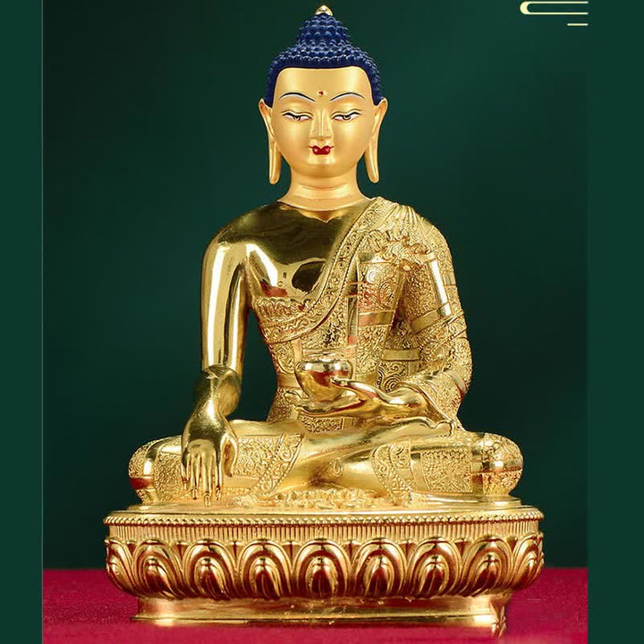 Statua di Buddha Shakyamuni Statua di rame dell'illuminazione Decorazione per la casa - image 9