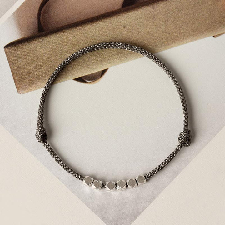 Braccialetto alla caviglia con treccia in corda rossa in argento sterling 925 Buddha Stones