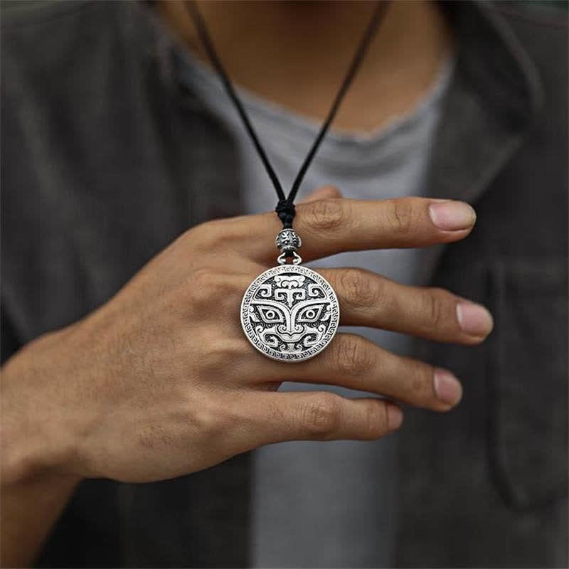 Collana con ciondolo di ricchezza Taotie, creatura mitologica FengShui fortunata