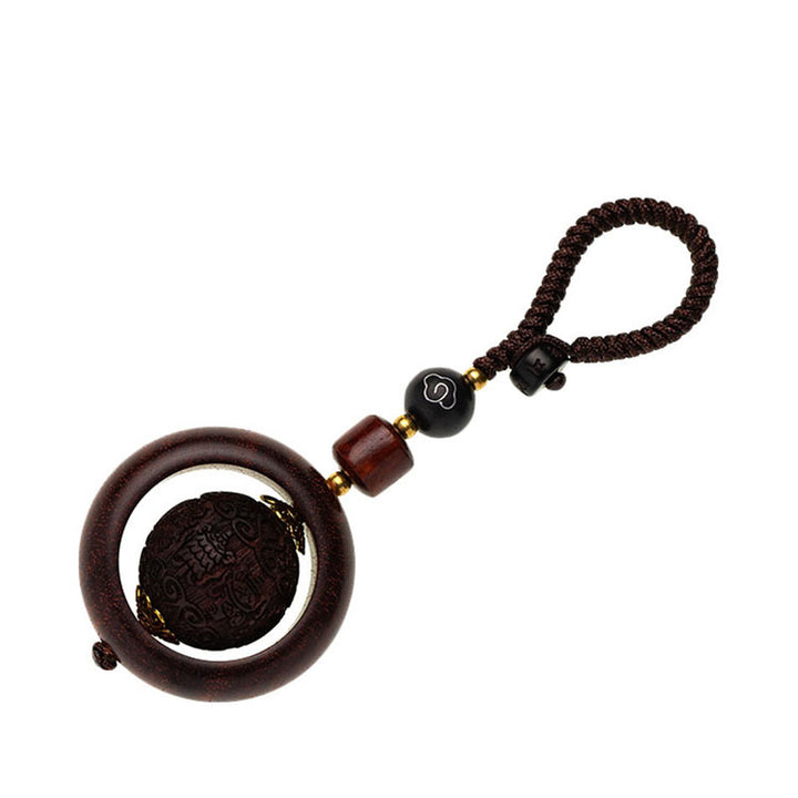 Buddha Stones Tibetano Piccola Foglia Sandalo Rosso Ebano Fortuna Protezione Rotazione Decorazione