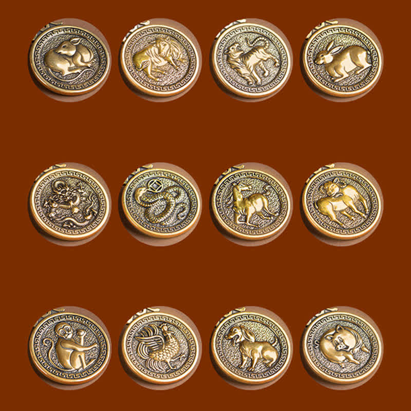 Collana con ciondolo di 12 segni zodiacali cinesi, benedizione, ricchezza e fortuna - image 28