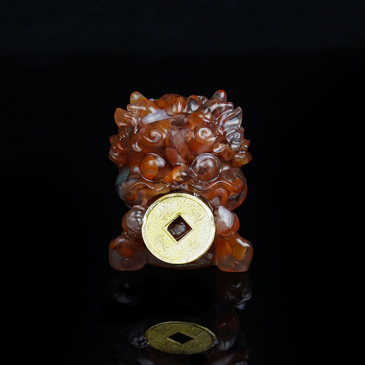 Buddha Stones fatte a mano carine PiXiu moneta d'oro cristallo Fengshui energia ricchezza fortuna decorazione della casa