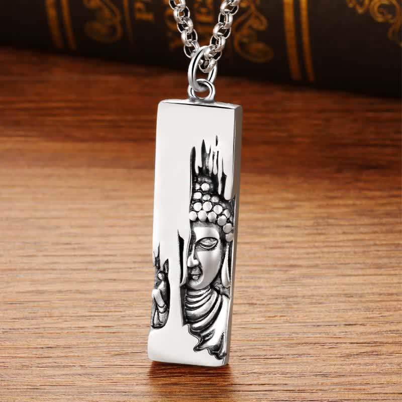 Buddha Stones Tathagata Buddha Forza Protezione Amuleto Fortunato Ciondolo Collana - image 3