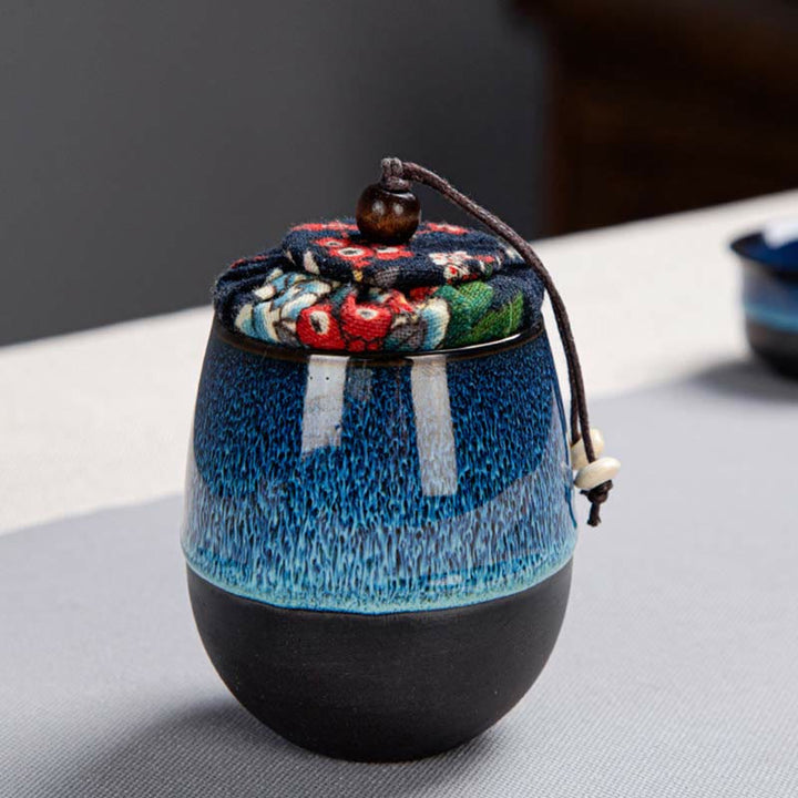 Buddha Stones Blu Gradiente Colore Cinese Gongfu Tè Teiera in Ceramica Portatile Sacchetto Regalo Scatola Set - image 11