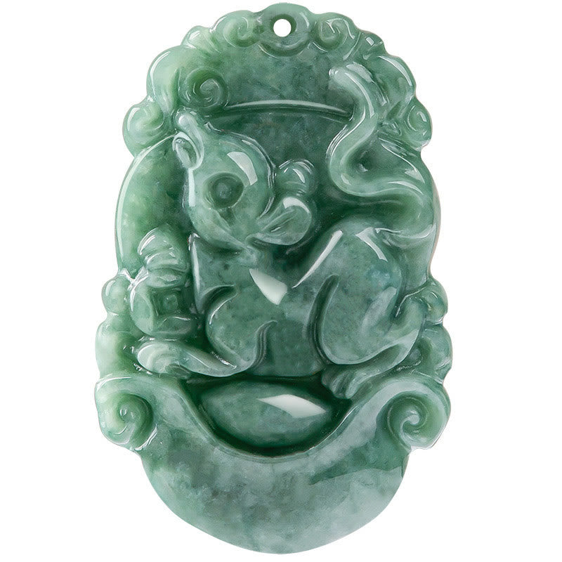 Collana con ciondolo Buddha Stones Natural Jade 12 Zodiaco Cinese Prosperità - image 15
