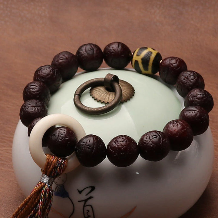 Buddha Stones Tibetano Bodhi Seme Agata Perlina Fortuna Ricchezza Nappa Ciondolo Polso Mala