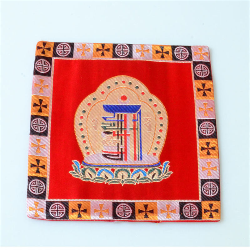 Tappetino da preghiera per altare Man-Bcu Kalachakra Meditazione curativa Tappetino Jacquard - Rosso - image 4