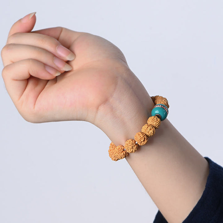Buddha Stones Tibet Rudraksha Bodhi Seme Ricchezza Auspicio Bracciale - image 9