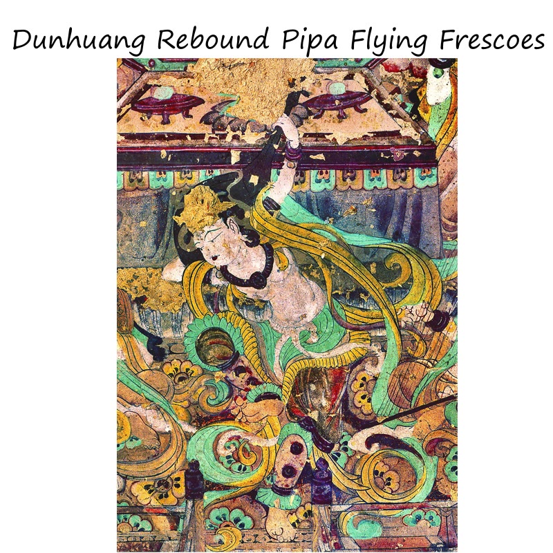 Buddha Stones Dunhuang Rebound Pipa Flying Frescoes Sciarpa in seta di gelso al 100% Scialle Dunhuang di qualità premium 6A