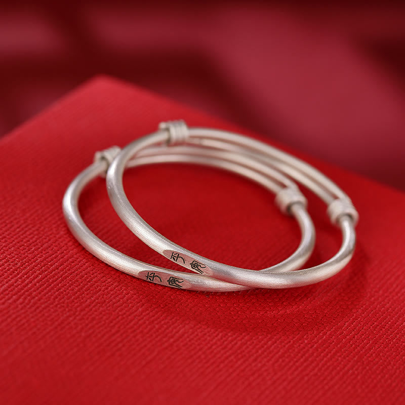Braccialetto per bambini Buddha Stones 999 Sterling Silver Peace And Joy Protection