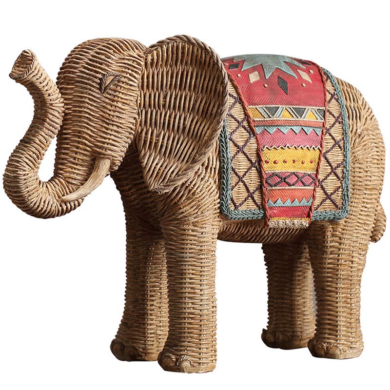 Decorazione per la casa in resina con elefante, saggezza e ricchezza
