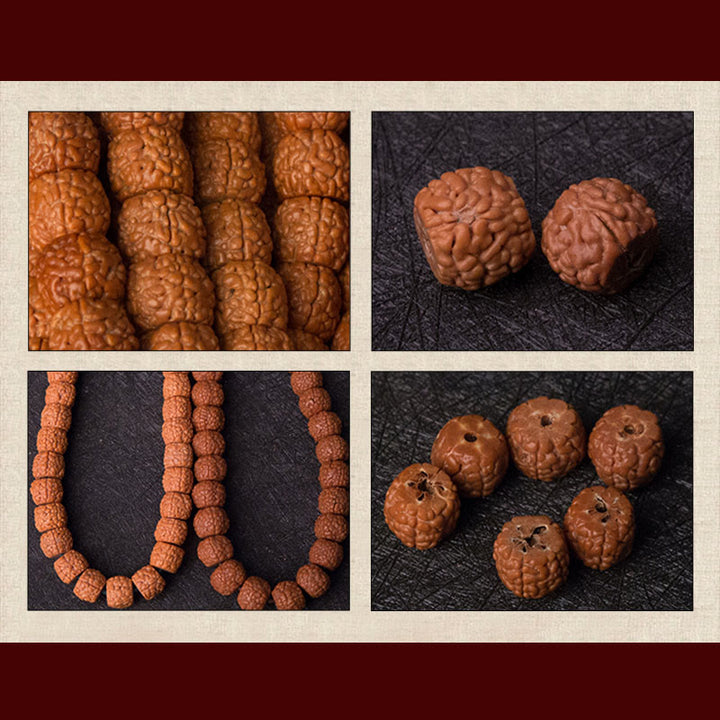 Tibet 108 Mala Beads Rudraksha Bodhi Seed Zodiaco Cinese Natale Buddha Ricchezza Braccialetto Charm