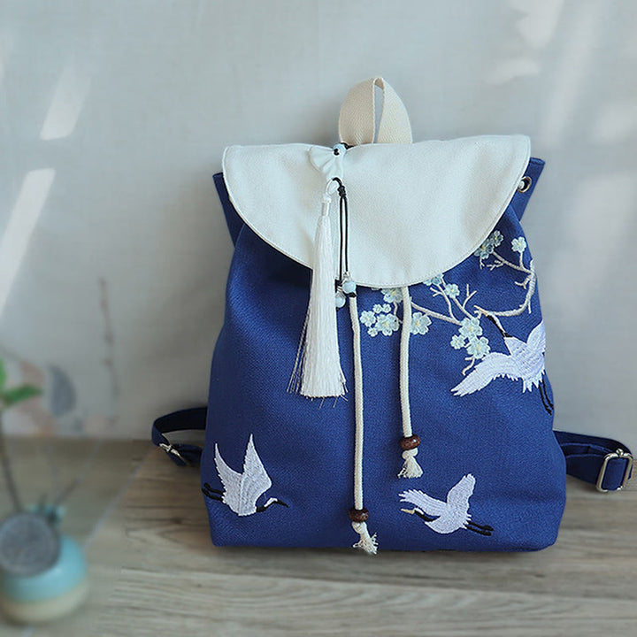 Zaino in tela di grande capacità ricamato a mano Buddha Stones - image 23