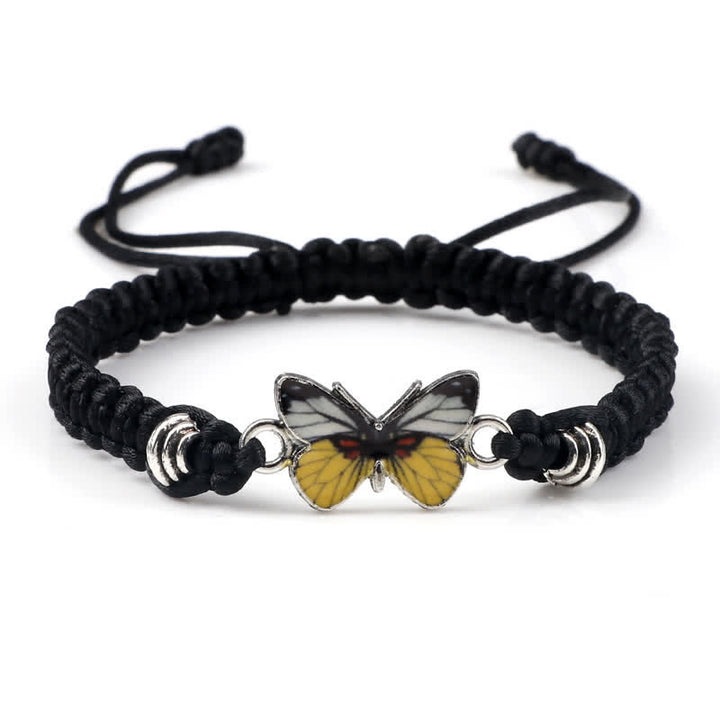 Braccialetto con ciondolo a forma di corda con farfalla Buddha Stones, libertà e amore